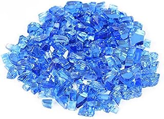 Stanbroil 10-Pound 1/2 inch Fire Glass for Fireplace Fire Pit, Cobalt Blue Reflective