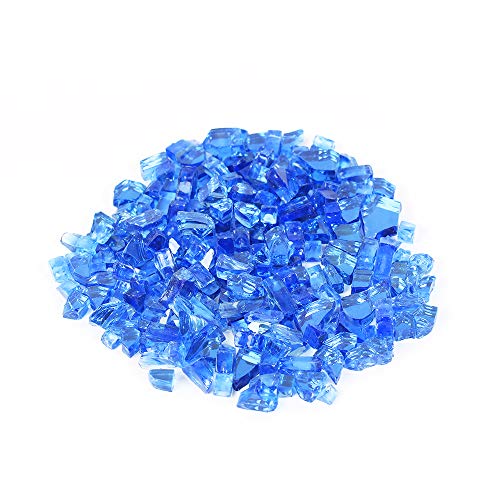 Stanbroil 10-Pound 1/2 inch Fire Glass for Fireplace Fire Pit, Cobalt Blue Reflective