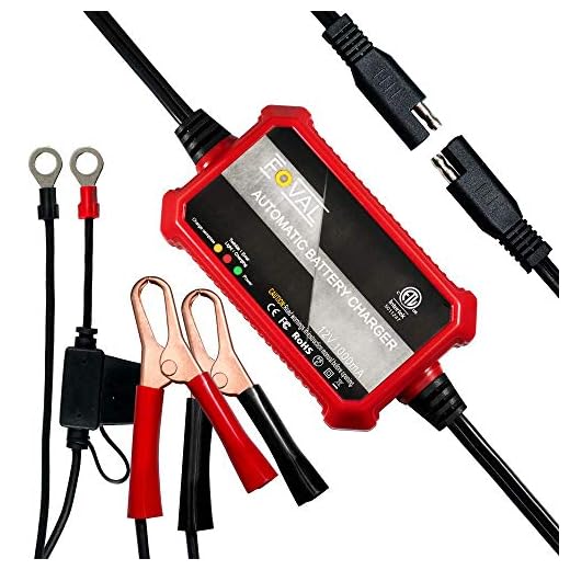 Foval Automatic Trickle Battery Charger 12V 1000mA Smart Battery Charger