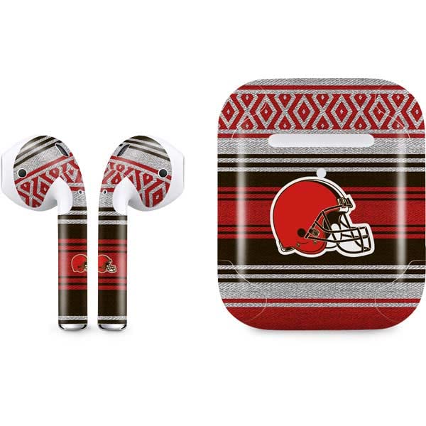 Skinit Decal Audio Skin Compatible with Apple AirPods with Wireless Charging Case - Officially Licensed NFL Cleveland Browns Trailblazer Design
