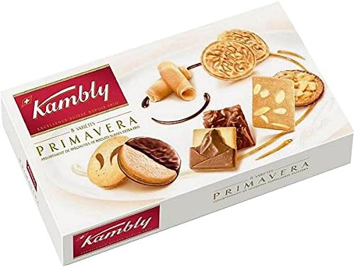 Kambly Deluxe Swiss Cookies - Primavera (Assorted Biscuits) - Pack of 3 x Boxes of 175gr