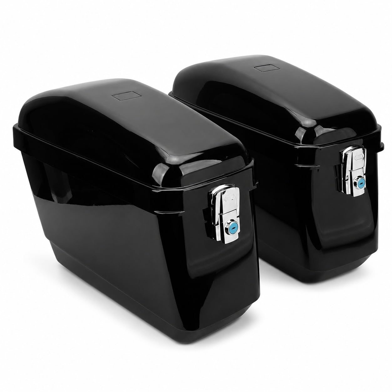 Elprico Borse Laterali Rigide per Moto, Borse Laterali 45 Litri con Chiavi e Kit di Montaggio, Compatibili con la Scatola Rigida per Bordo Sella Litri, Baule in Plastica per