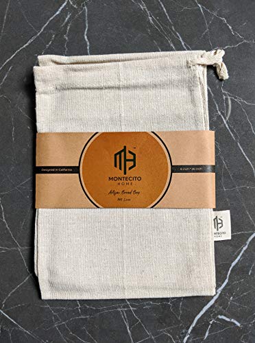 Set Of 2 Extra Large Farmhouse Natural Linen 12"X15" Artisan Boule Bread Bags, Reusable Drawstring Bag For Homemade Bread Storage, Perfect For Bakers, House Warming, Reusable Food Storage #TOP4