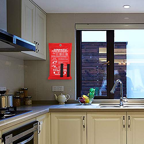 DIBBATU Fire Blanket Emergency for Kitchen, Suppression Flame Retardent Safety Blanket for Home, Schooll, Fireplace, Grill, Car, Office, Warehouse (2 Pack)