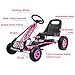 Costzon Go Kart for Kids, 4 Wheel Off-Road Pedal Go Cart w/Adjustable Seat, Steering Wheel, 2 Safety Brakes, EVA Rubber Tires, Ride-On Toys for Boys & Girls, Outdoor Racer Ride On Pedal Car (Pink)