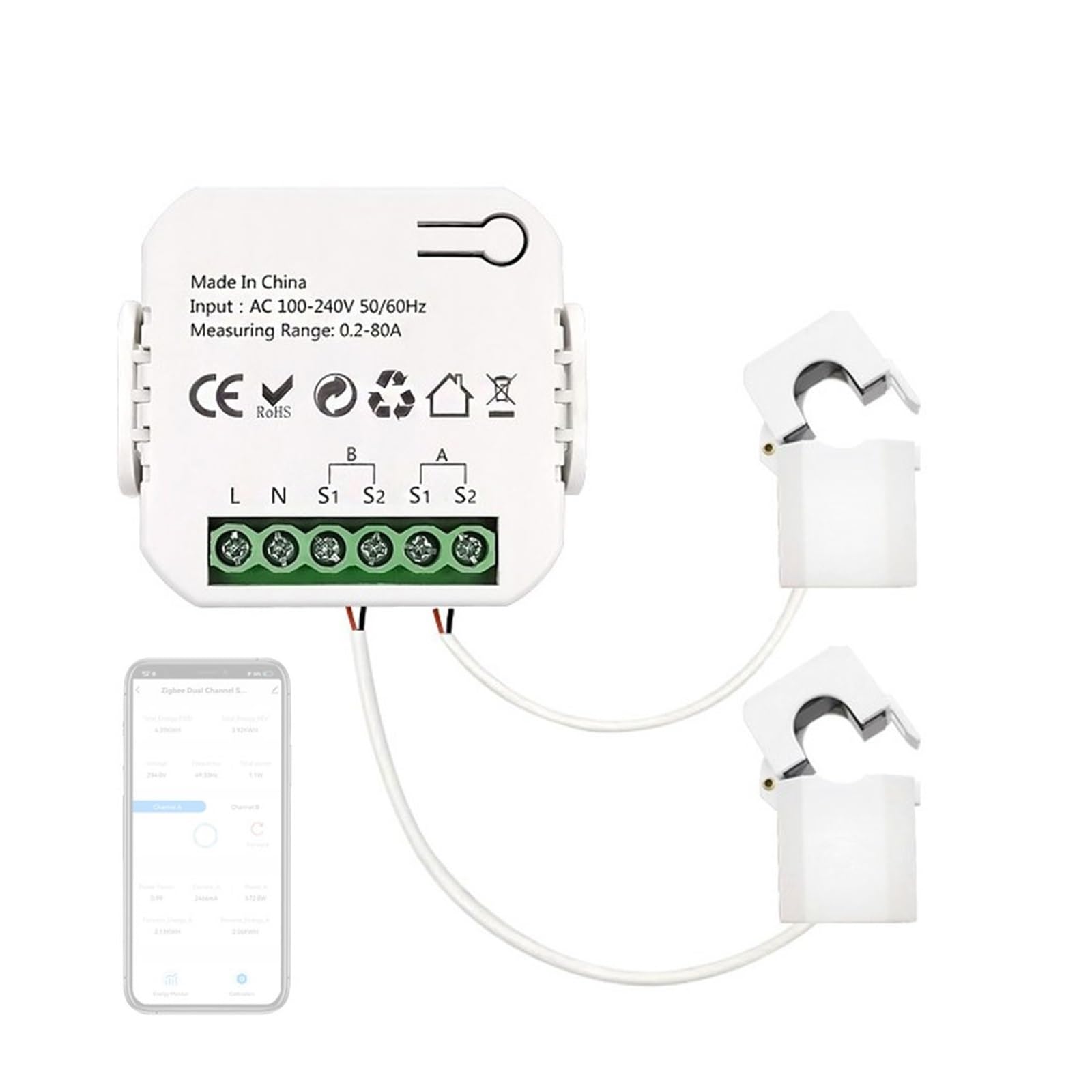Monitor de potencia WiFi Tuya para controlar el autoconsumo solar 8
