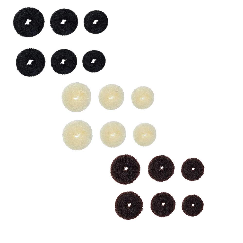 Donut Hair Bun Maker, Hair Bun Maker for Women/Girls Mini Hair Doughnut Shaper (18 Pack)