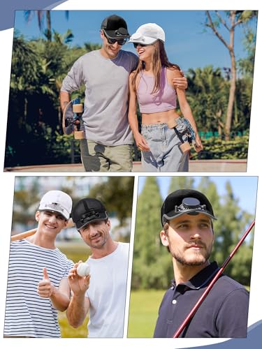 Image of Yaomiao 2 Pcs Solar Baseball Cap with Fan Unisex Sun Protection USB Charging Fan Mesh Hat for Summer Outdoor