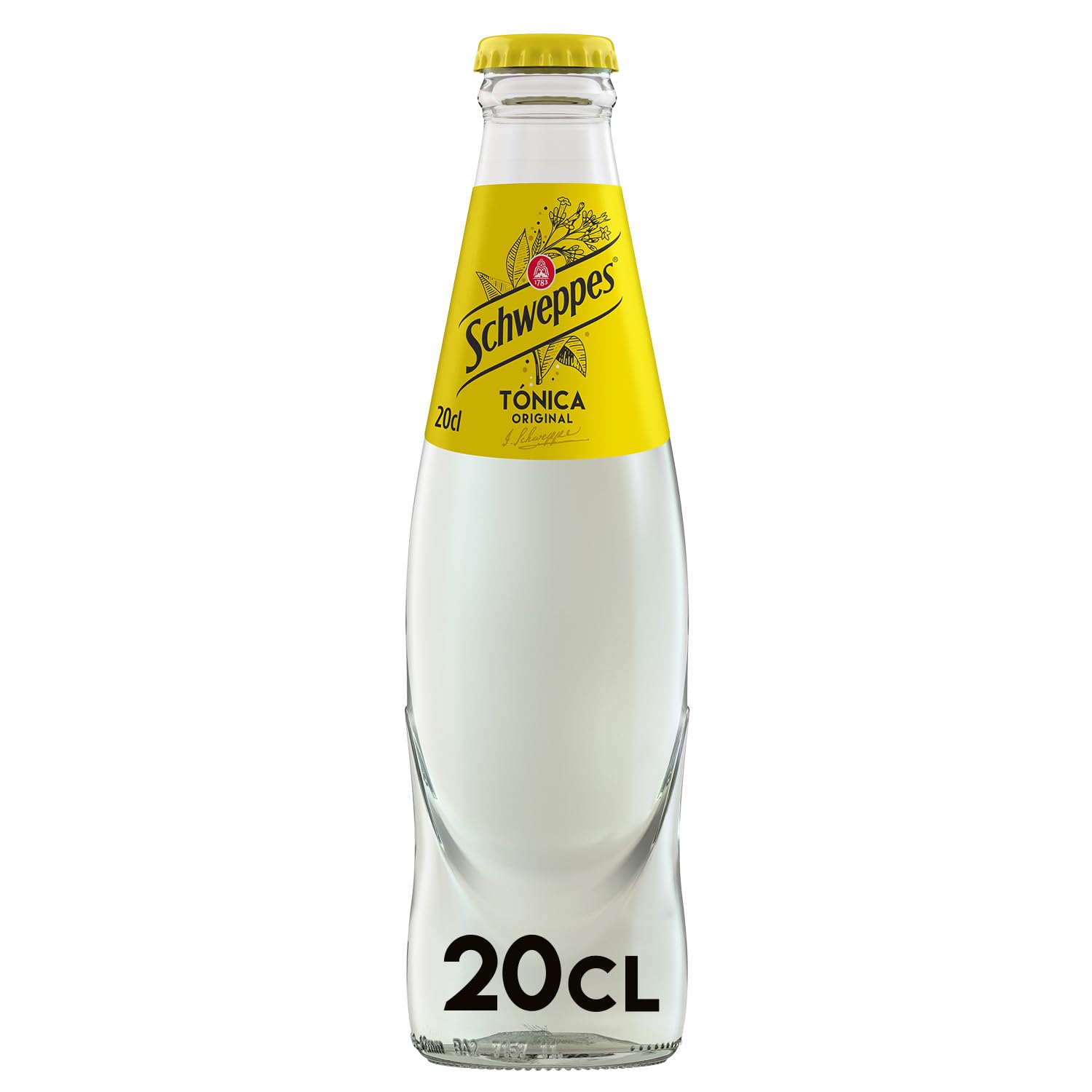Schweppes Tónica Original, Bebida Refrescante - Vidrio, Pack 4 cestas 6 x 20 cl (total: 24 botellas)