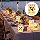 12 Windlicht Tischdeko 50 Geburtstag, Seutgjie 50. Geburtstag Hochzeit Jubiläum Deko Mann Frau 1975-2025 Schwarz Gold für Teelichter oder Kerzen