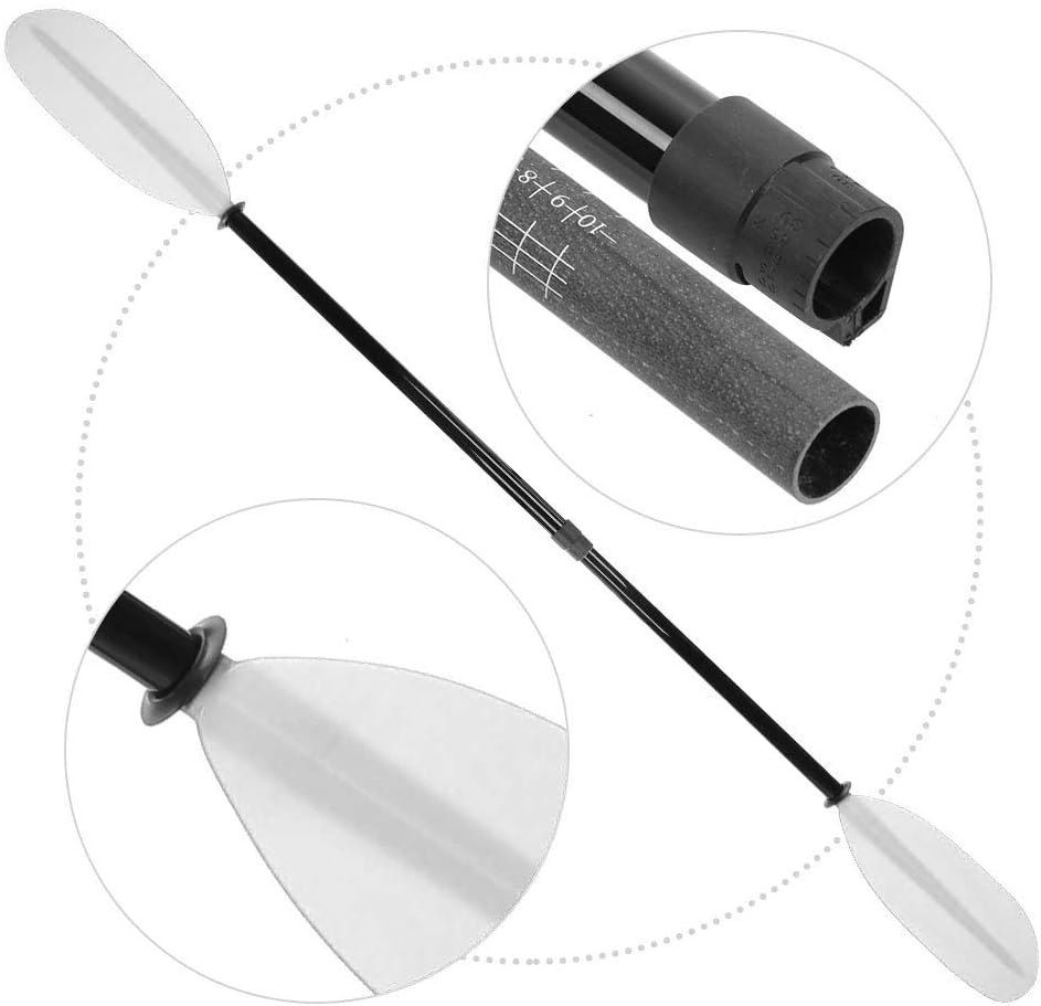 Adjustable Fiberglass Paddle for Kayak and Inflatable Boat, Double End Paddle 215-225cm - Lightweight Durable Design, Quick Lock Mechanism for Easy Use, Ideal for Surfing and (215-225cm)