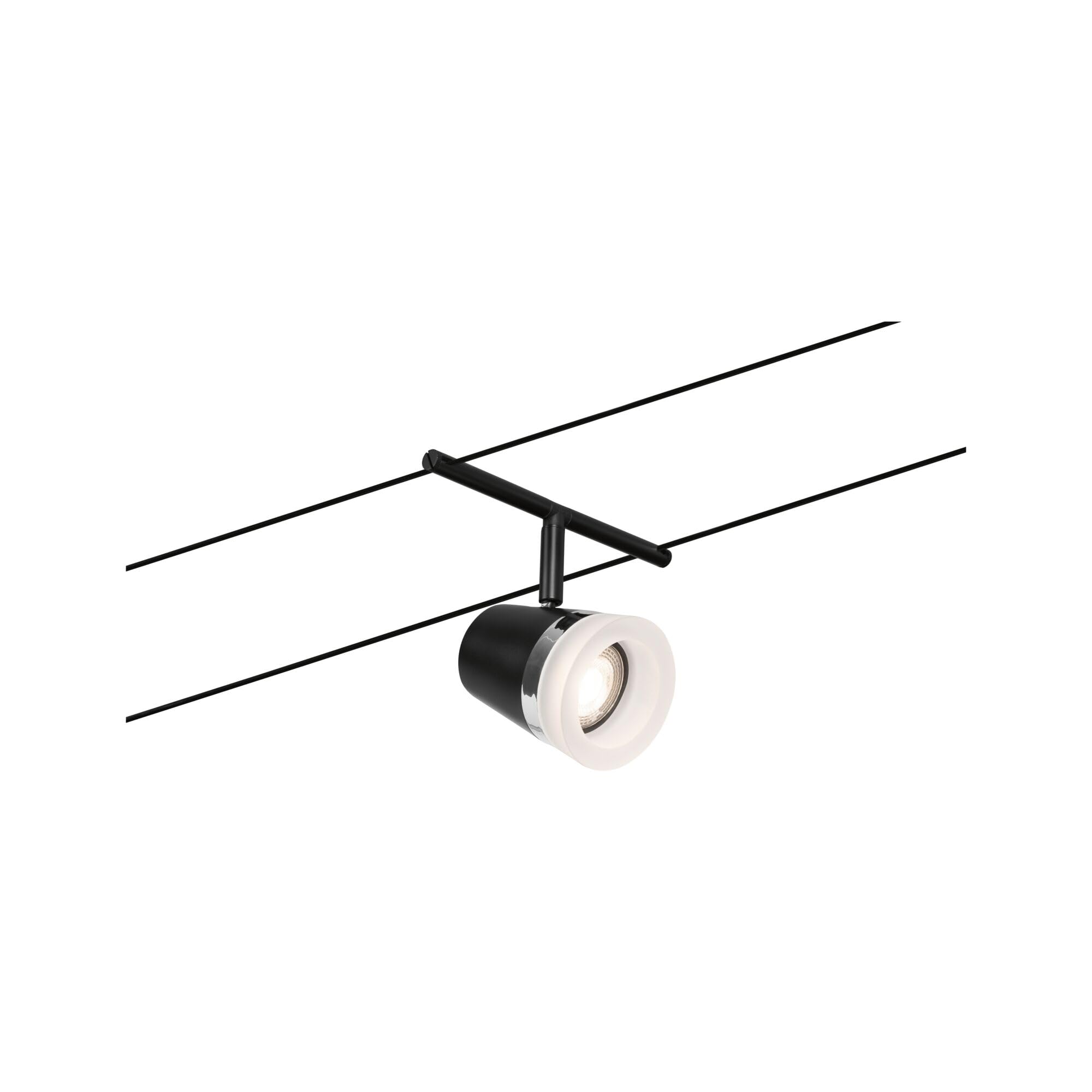 Paulmann 94463 CorDuo Seilsytem Set Cone DC max. 5x10 Watt erweiterbar Schwarz matt Drahtseil Kunststoff GU5,3 Drahtseilsystem ohne Leuchtmittel