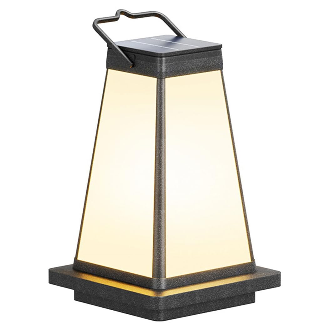 HCIPJQY Modern Post Light Solar Lanterns with Handle Black Pillar Light for Porch Indoor Or Tabletop Decor Warm Landscape Lighting for Patio Driveway Pathway Garden Entrance Or Patio Posts