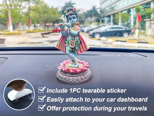 Estatua Krishna para Tablero de Auto 3.9" Polystone miniatura 4