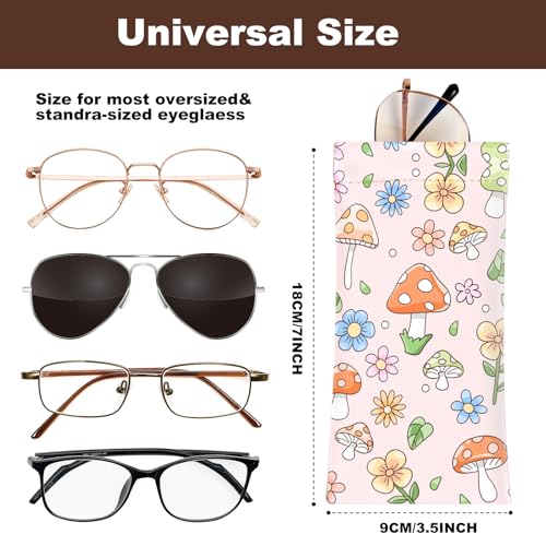 Image of Anikathy 2Pcs Sunglass Eyeglass Glasses Case Soft PU Leather with Cleaning Cloth Portable Glasses Pouch Bag for Men Women