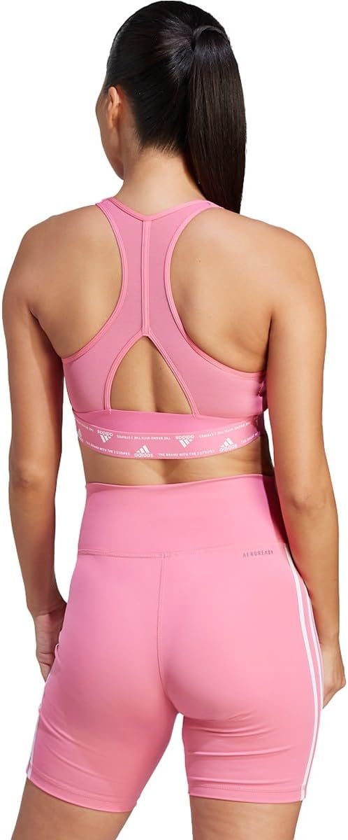 Adidas Womens Powerreact Training Medium-Support 3-Stripes BraSports Bra - Image 2