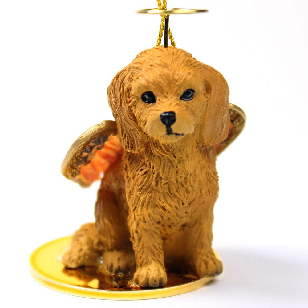 Ornement ange Goldendoodle en résine pour décoration de Noël et commémoration