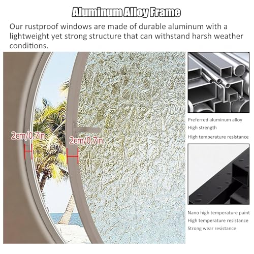 Ventana redonda giratoria de 360 grados con marco de aluminio para ventilación de tiendas 4