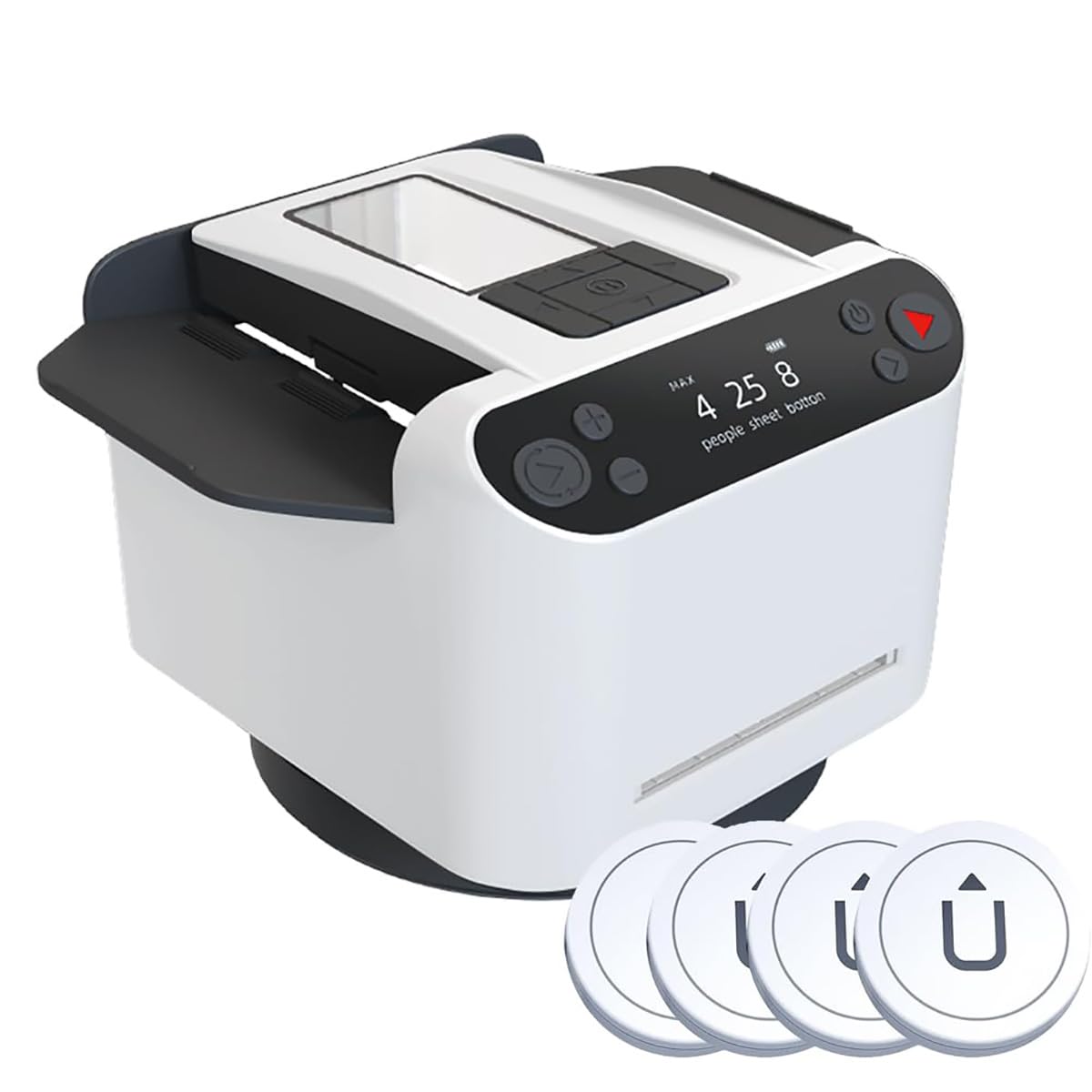 Rivenditore di carte e Shuffler 2 in 1 con rotazione a 360 gradi, 4 pulsanti wireless, ricaricabile per giochi di carte