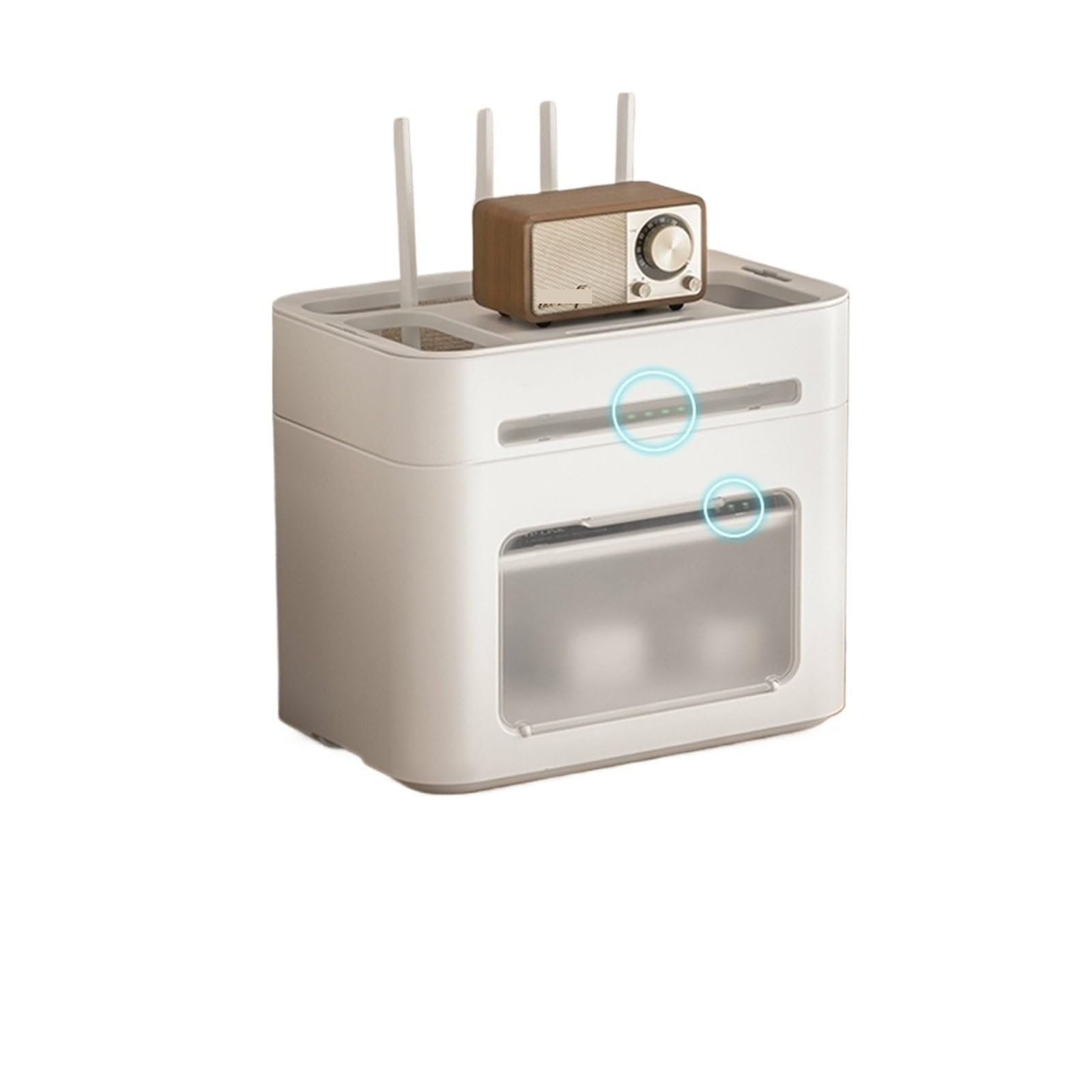 Router Schrank Router-Aufbewahrungsbox, WiFi-Kabel-Organizer, TV-Set-Top-Halter, kabelloses Modem-Regal, Steckdosen-Management, Heimbüro(Color-6)