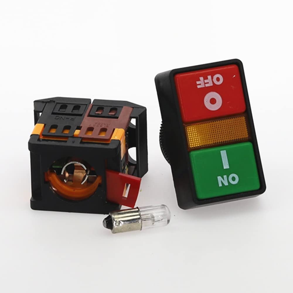 PPBB-30N Interruptor de pulsadores Dobles Start-Stop con lámpara LED (Size : 110V)