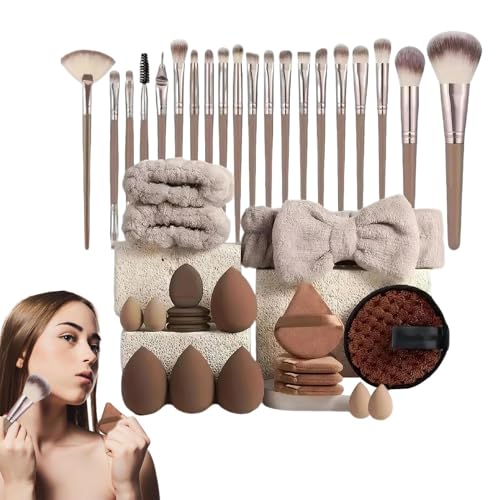 Kit De Brochas De Maquillaje,Utensilios Para Maquillaje - Kit De Belleza 40 Piezas Accesorios Cosmeticos Para Base De Y Sombras De Ojos Mujeres, Uso Diario