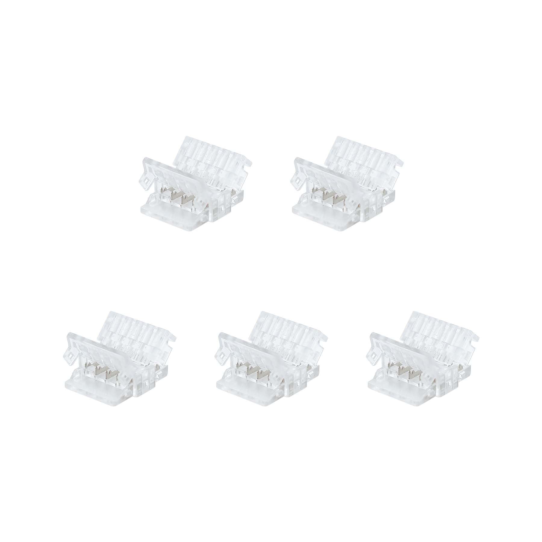 G.w.s 5 Pin Rgbw/Rgbww Strip G.w.s® Solderless Strip To Wire Straight Connectors, For 12Mm Wide /Rgbww Led Smd Strip Lights, Pack Of 5