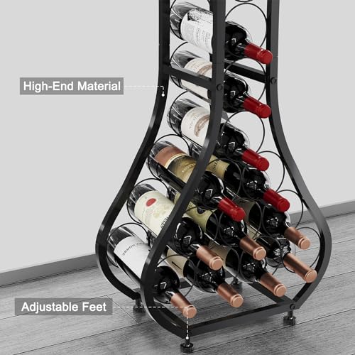Xcosrack Wine Rack Freestanding Floor, Mini Bar Table