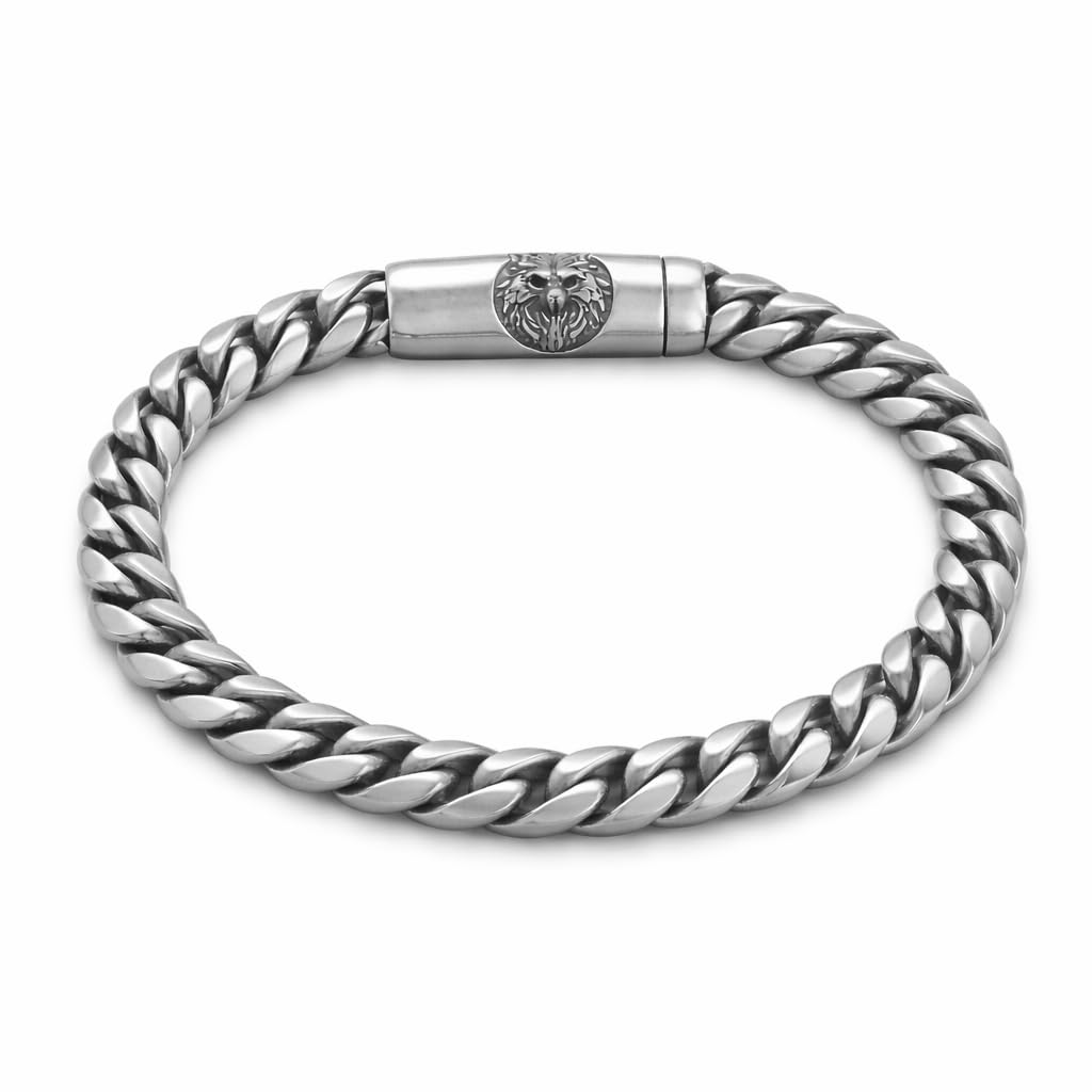 ENCLIFF Matte Cuban Link Bracelet for Men – Premium Stainless Steel Heavy Chain Bracelet with Wolf Head Lock | 9 Inch Anti... - Review, Price and Buying Guide