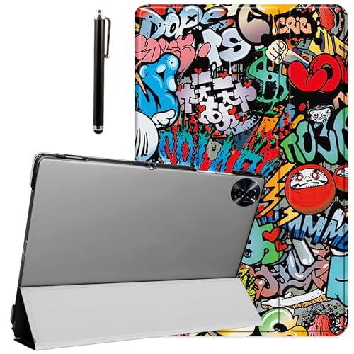 Image of ProElite Case Cover for Realme Pad 2 11.5 inch Cover, Smart Flip Case Cover for Realme Pad 2 11.5 inch Translucent Back with Stylus Pen, Hippy