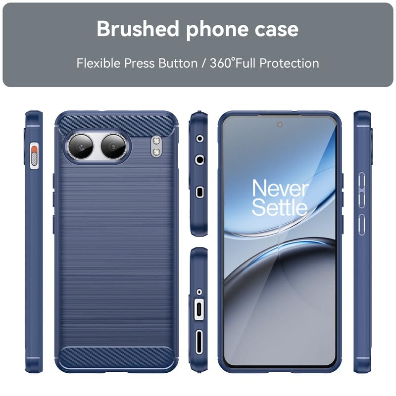 Image of Hybrid Carbon Fiber Back Case for OnePlus Nord 4 (Blue)