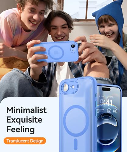 Image of CANSHN Magnetic for iPhone 17e / 16e Case, Upgraded [Full Camera Protection] [Compatible with Magsafe] [Translucent Matte] Shockproof Protective Phone Case for iPhone 17e / 16e - Ultramarine