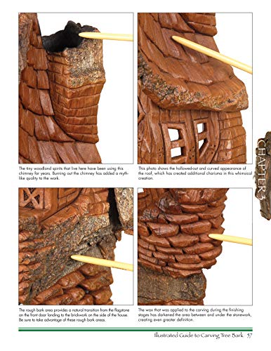 Illustrated Guide to Carving Tree Bark: Releasing Whimsical Houses & Woodspirits from Found Wood (Fox Chapel Publishing) Step-by-Step Instructions, Advice for Painting, Finishing, Cross-Grain, & More - Image 6