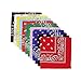 KAV 12 Pcs Bandanas masque de visage Assorted Cowboy Multifunctional Paisley Bandana - Unisexe Nouveauté Print Head Wrap Scarf Wristband for Outdoor Sports Randonnée Escalade Cyclisme (12 couleurs)