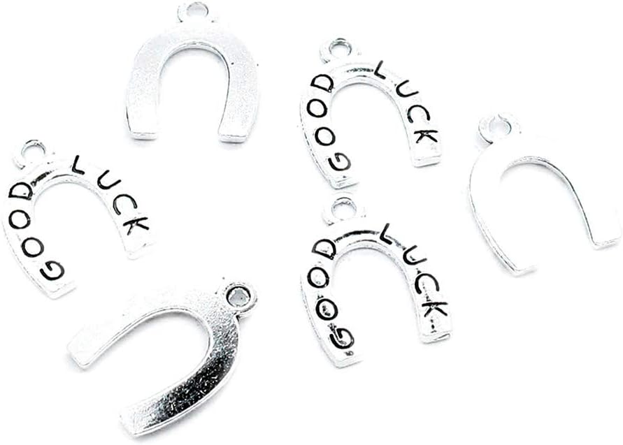 1260 PCS Antique Silver Plated Jewelry Making Charms Supplies Crafting C7TJ2U Horseshoe Horse Hoof