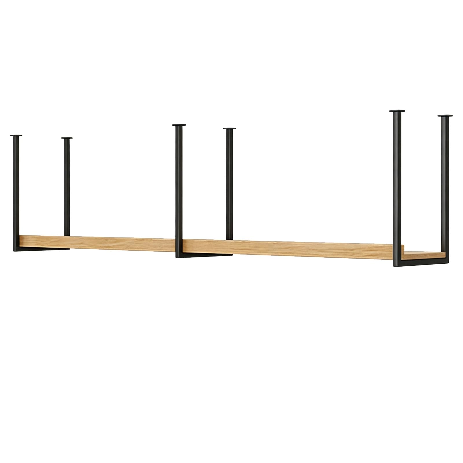 MARXAN Casier à vin de Plafond Porte-Bouteille en Bois Massif, étagère de Rangement en métal Suspendue avec étagère Porte-gobelets à vin à l'envers pour Bars, Restaurants à Domicile