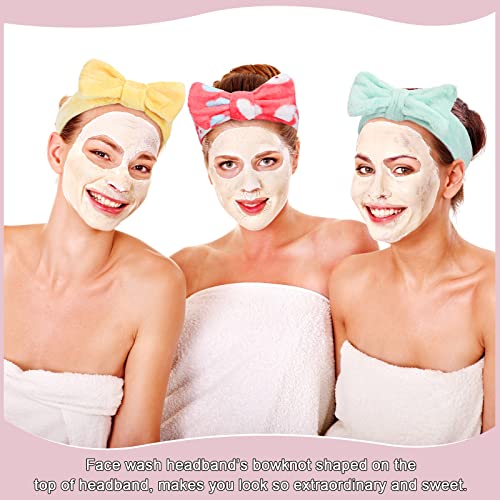 24 Pack Spa Headband Bow Hair Band Facial Makeup Headband Women Face Wash Headband Adjustable Skincare Headbands Soft Flannel Towel Head Wraps For Shower Washing Face Girls Yoga Sports, 24 Styles #TOP5