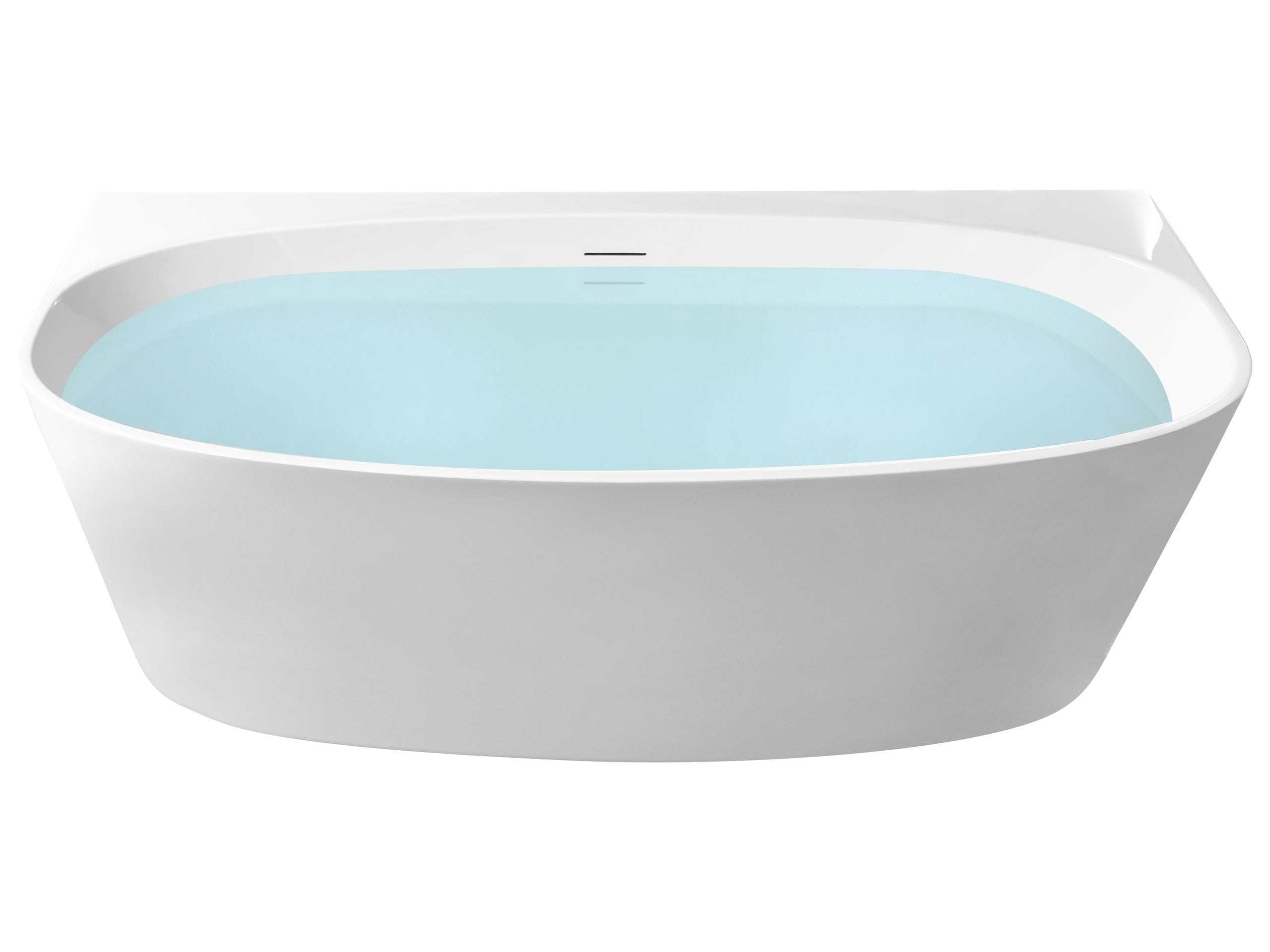 Bañera moderna acrílica ovalada de pared 150 x 79 cm blanco Parnaiba