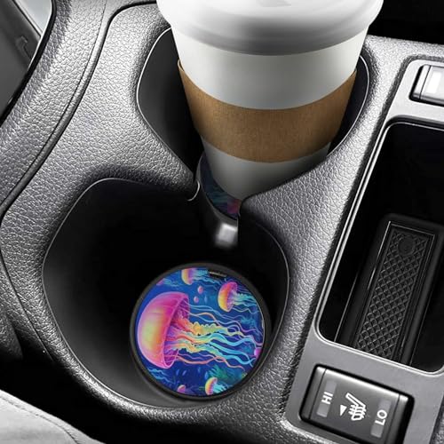 Juego de 4 posavasos para coche colorido medusa 2.56 pulg miniatura 6