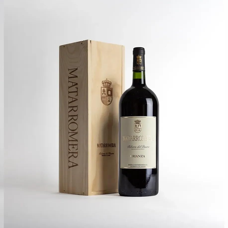 Matarromera Crianza Mágnum Vino Tinto D.O. Ribera del Duero – 100% Tempranillo, Caja de Madera 1 Botella 150 cl