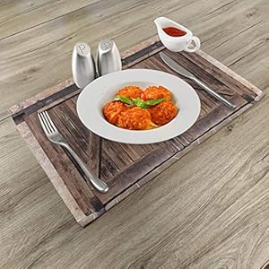 Ambesonne Rustic Place Mats Set of 4, Wooden Barn Door in Stone Farmhouse Image Vintage Desgin Rural Art Architecture Print, Washable Fabric Placemats for Dining Table, Standard Size, Beige Ambesonne Rustic Place Mats Set of 4 Wooden Barn Door in Stone Farmhouse Image Vintage Desgin Rural Art Architecture Print Washable Fabric Placemats for Dining Table Standard Size Beige