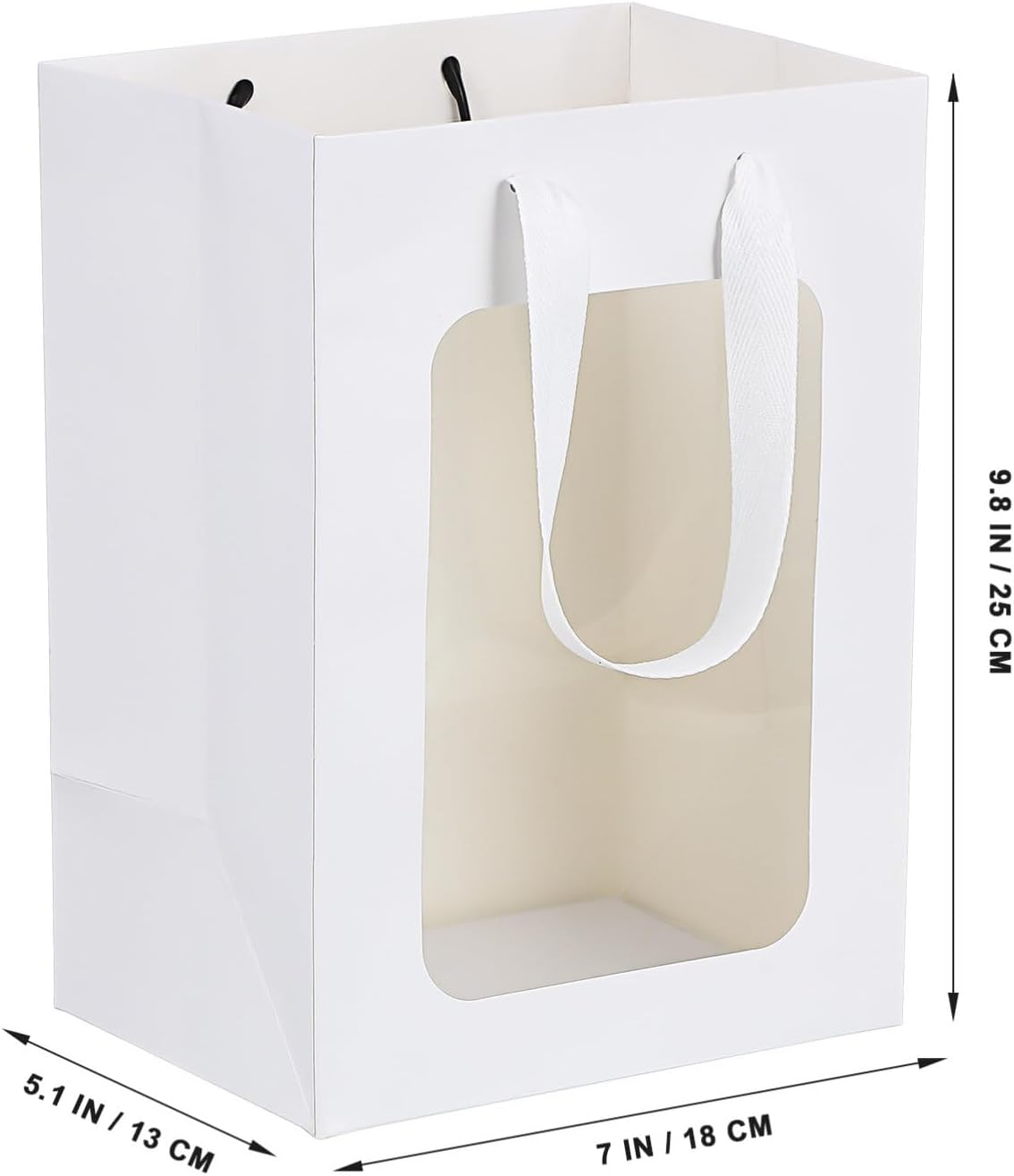 Gatuida 20pcs Clear Present Bags Handles Transparent Packaging for Bouquets and Party Favors Paper Treat Bags for Weddings and Celebrations