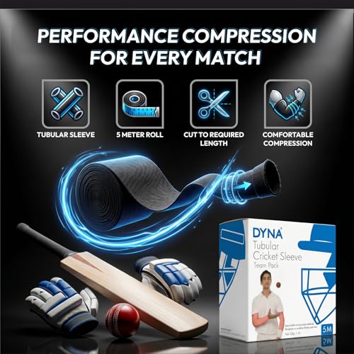 Image of Dyna Cricket Sleeve | Sports Sleeve | Mild Compression | Injury Prevention for Men and Women | Sun Protection Arm Sleeve | Breathable & Reusable