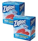 Ziploc Double Zipper Gallon Size Freezer Bags, 152 Count (Pack of 2)…