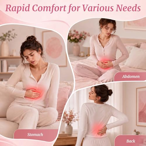 Image of Portable Heating Pad for Cramps Upgraded Cordless Electric Period Heat Pad for Back Menstrual Belt 6 Heat 6 Massage Mode Gifts for Women Girl Her Girlfriend Pink
