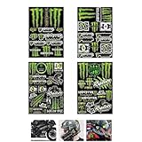 Mirhua バイク ステッカー モンスターエナジーステッカー 4枚セット 車 バイク ヘルメット用 耐光 カスタム 汎用