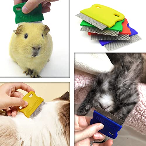 6 Stück Haustier-Flohkämme, Hunde- und Katzenkämme, Haarentfernungs-Massagekämme, Haustierkämme zur Entfernung von Schuppen, Haarflecken (zufällige Farbe)