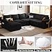 SUAWY 108 Inch Modular Sectional Sofa with Pull Out Bed, U Shaped 7 Seat Sectional Sleeper Sofa with Storage, Sectional Couches for Living Room,Cloud Modular Couch, Removable Sofa Cover, Black