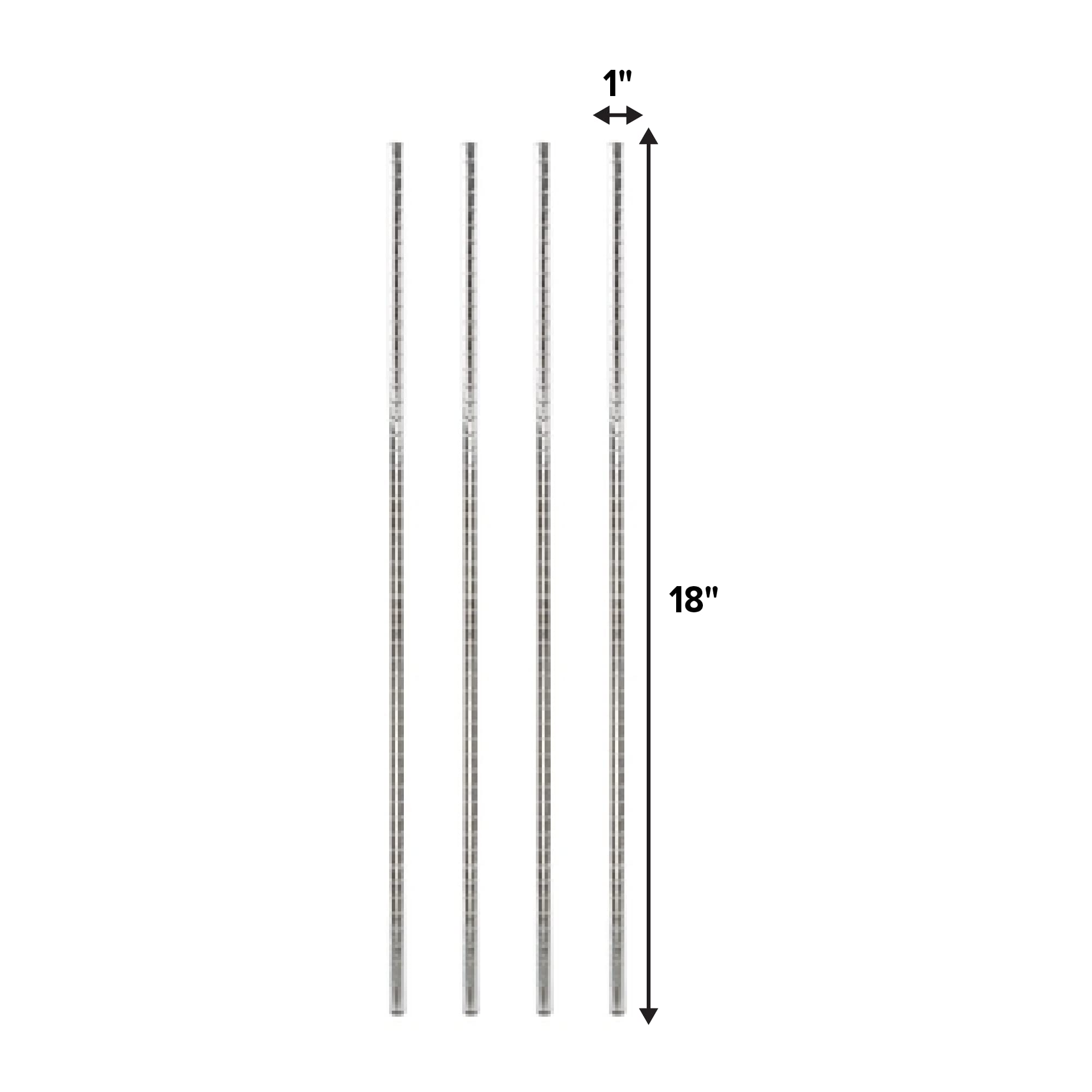 Express KitchQuip Stainless Steel Chrome Wire Shelving Posts – Set of 4 Poles (18