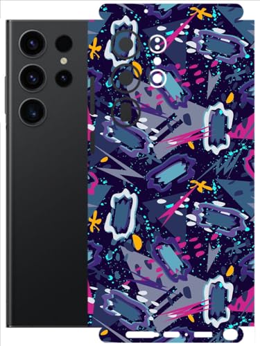 Image of AtOdds - Full Body Back Screen Guard Protector Film - Lamination Wrap Skin Sticker Compatible with Samsung Galaxy S23 Ultra (5G) | Scratchproof Matte Finish (Abstract)